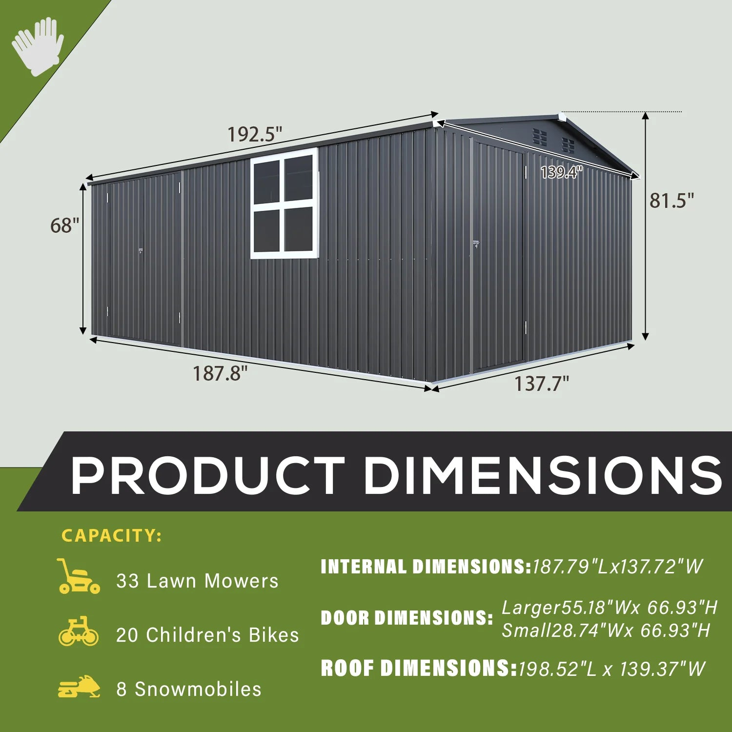 AECOJOY 16' x 12' Outdoor Storage Shed, Large 12x16 Metal Sheds with Windows, Utility  Tool Storage
